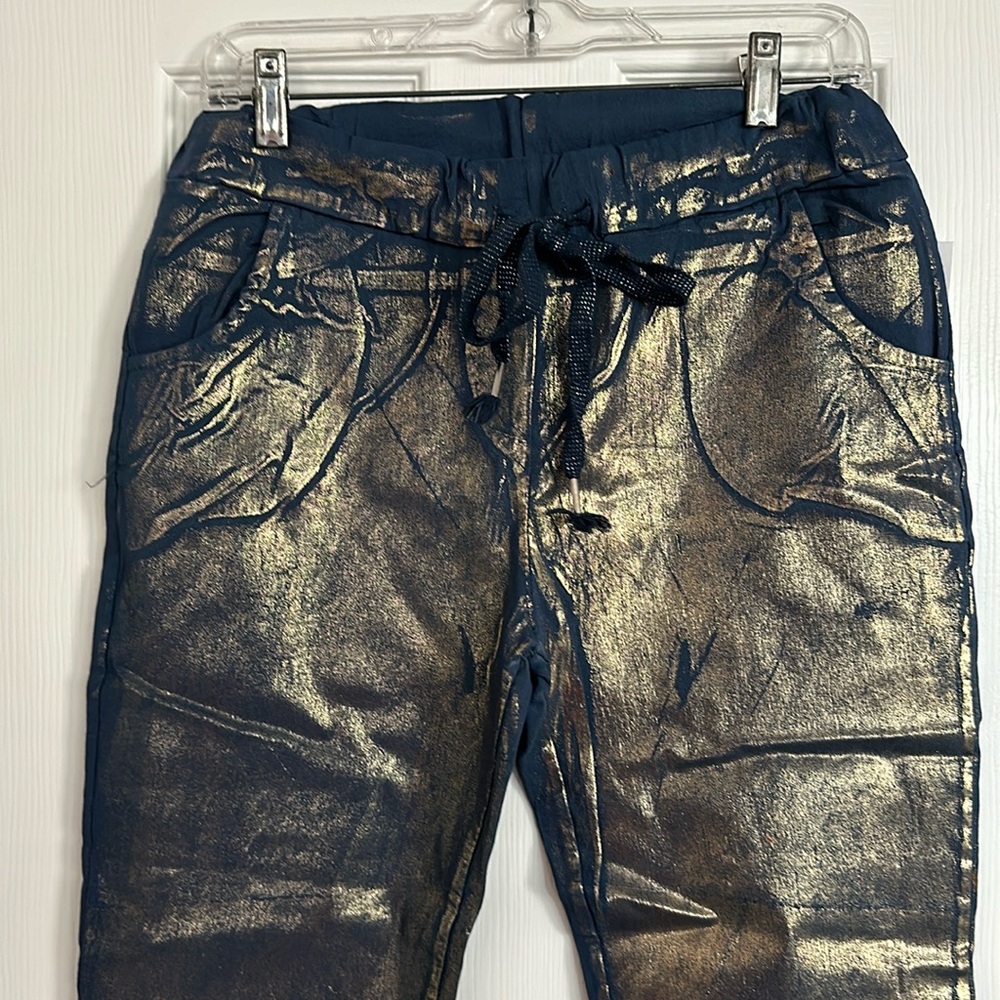 Metallic Navy Jogger